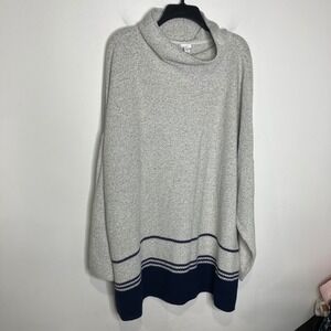 J. Jill navy blue and gray mock neck sweater women's size 4X new with tags